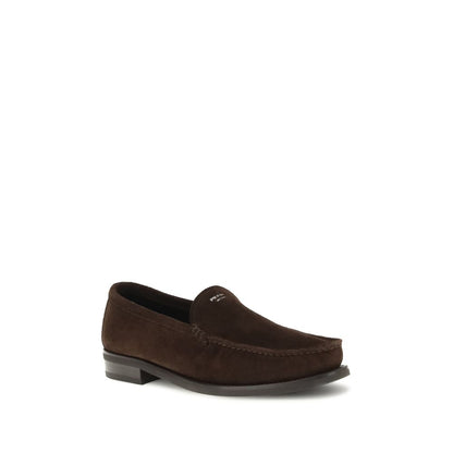 Prada Brown Calf Leather Bos Taurus Slip-On Loafers Prada