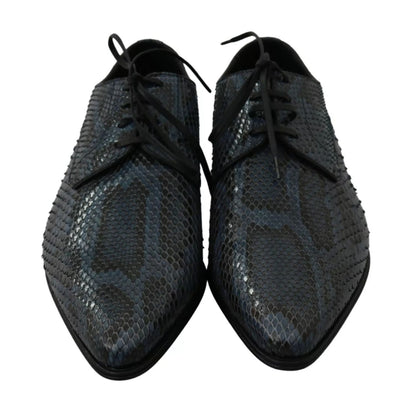 Dolce & Gabbana Blue Python Leather Snakeskin Shoes