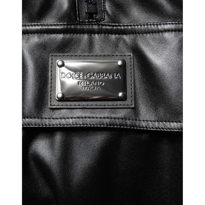 Dolce & Gabbana Black Polyester Logo Plaque Bomber Jacket 1728,67345645728,Black,Bombers - Jackets & Coats - Clothing,Clothing,Dolce & Gabbana,IT48 | M,Jackets & Coats - Clothing,Jackets - Men - Clothing,Material: 100% Polyester,Men,Men - Clothing,New wit