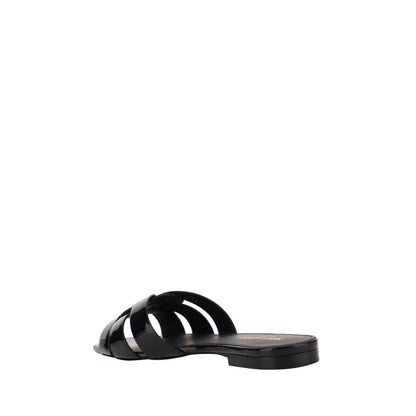 Saint Laurent Black Calf Leather Bos Taurus Sandals