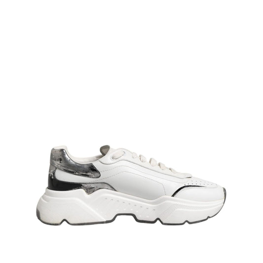 Dolce & Gabbana White Daymaster Leather Low Top Sneakers Shoes