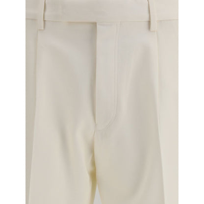 ZEGNA White Cotton Dress Pants