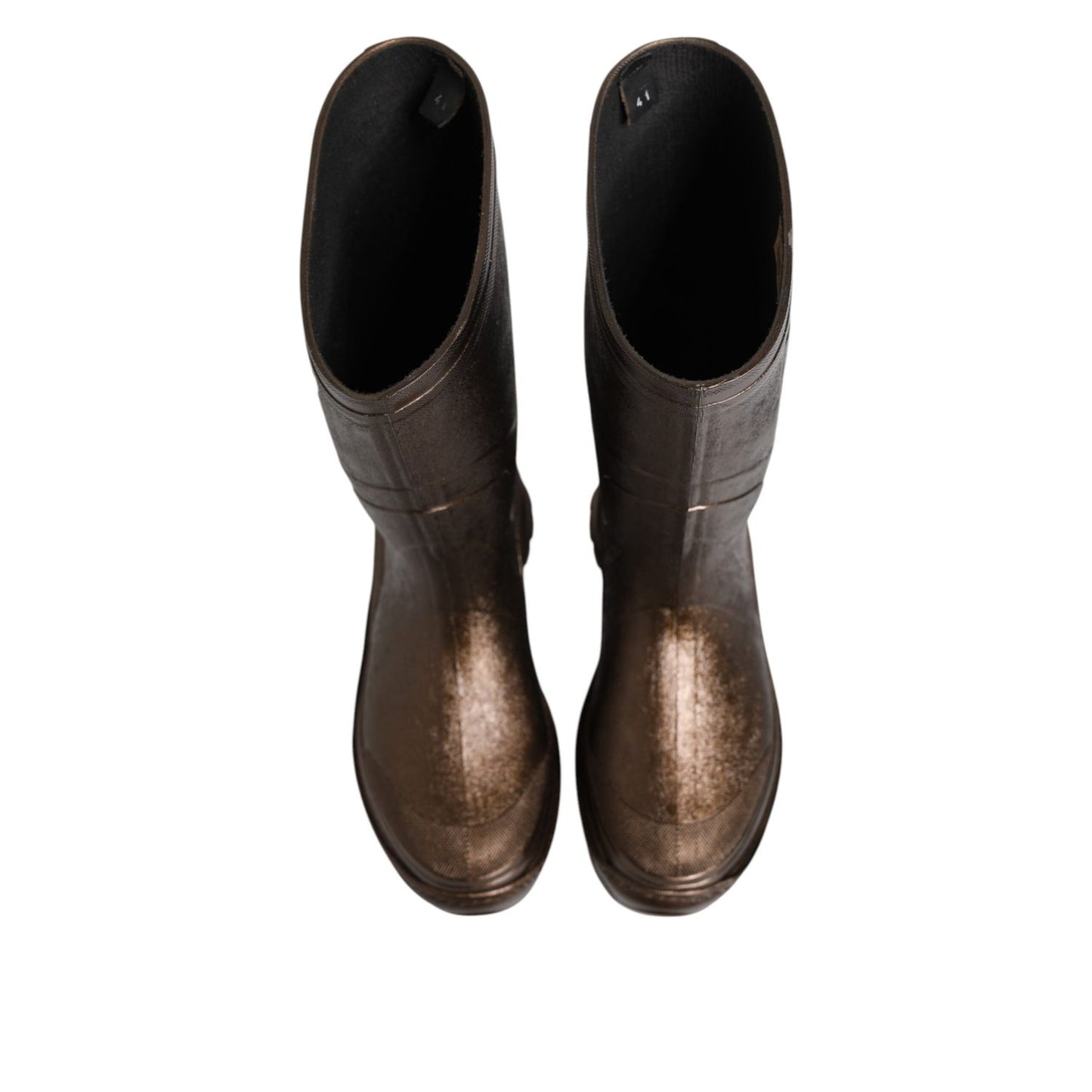 Dolce & Gabbana Metallic Bronze Pull On Rain Boots Shoes Dolce & Gabbana