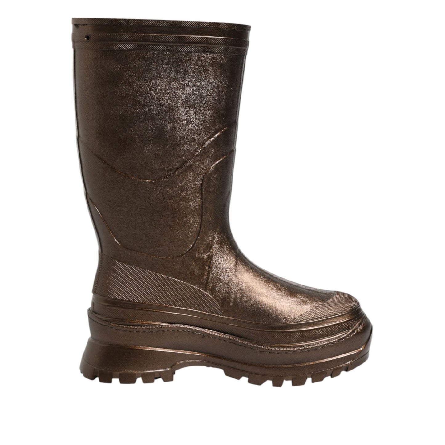 Dolce & Gabbana Metallic Bronze Pull On Rain Boots Shoes Dolce & Gabbana
