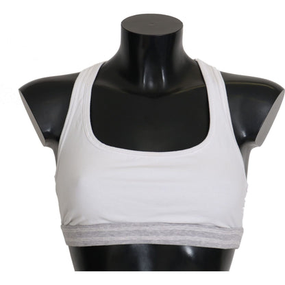 Dolce & Gabbana White Cotton Sport Stretch Bra Underwear