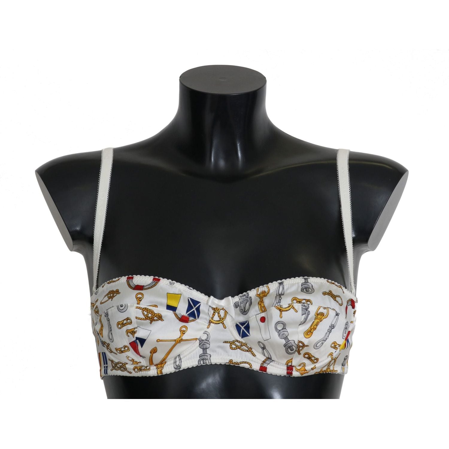 حمالة صدر مطاطية أنيقة بطبعة البحار باللون الأبيض من دولتشي آند غابانا