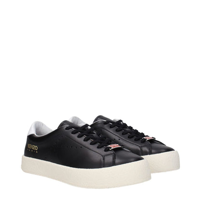 Kenzo Black Leather Low Top Sneakers