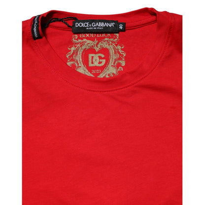 Dolce & Gabbana Red Cotton Crew Neck Short Sleeves T-shirt