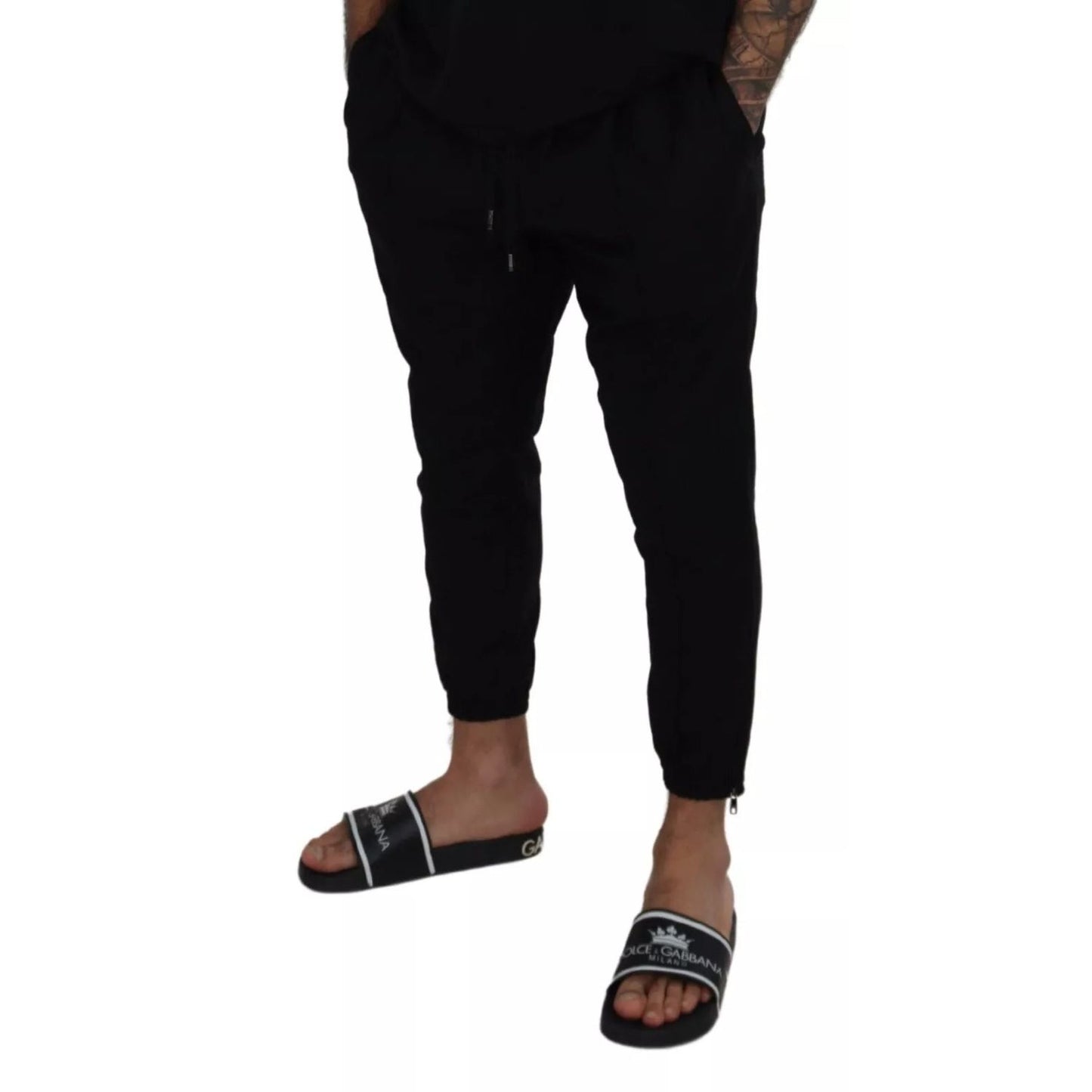 Dolce & Gabbana Black Jogger Wool Jogging Trouser