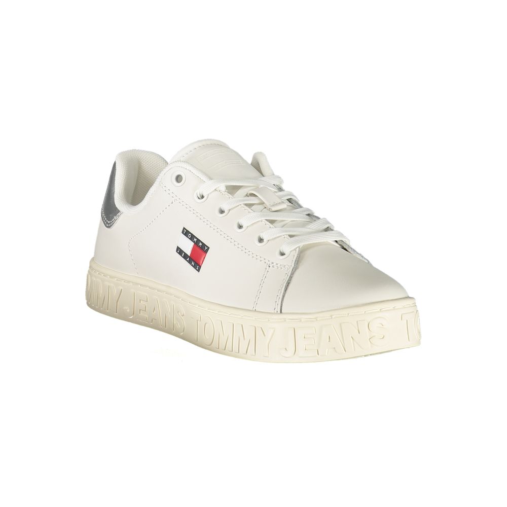 Tommy Hilfiger White Polyester Athletic Sneakers
