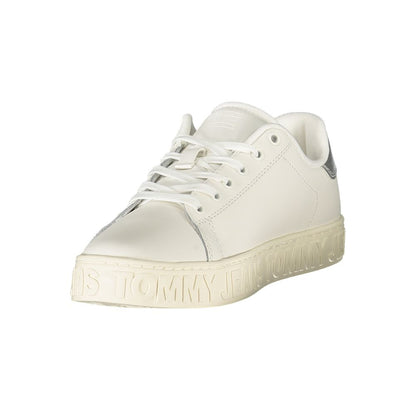 Tommy Hilfiger White Polyester Athletic Sneakers