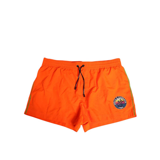 Dolce & Gabbana Orange Polyester Beachwear Men Shorts Swimwear Dolce & Gabbana