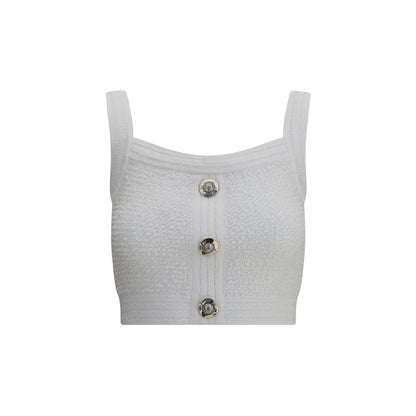 Balmain White Polyamide Top