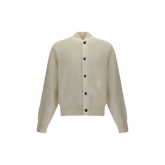 Jacquemus White Fleece Wool Cardigan