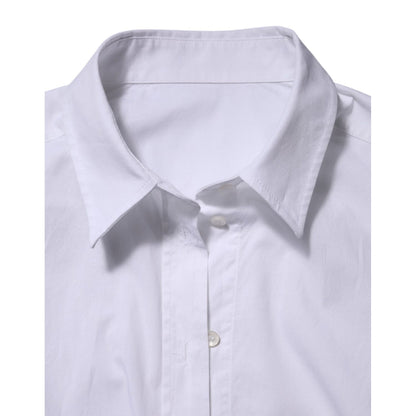 Dolce & Gabbana White Cotton Collared Dress Formal Shirt Top Dolce & Gabbana