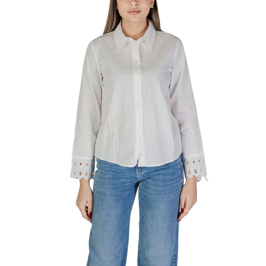 Jacqueline De Yong White Cotton Blouse