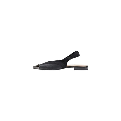 PINKO Black Leather Flat Sandals