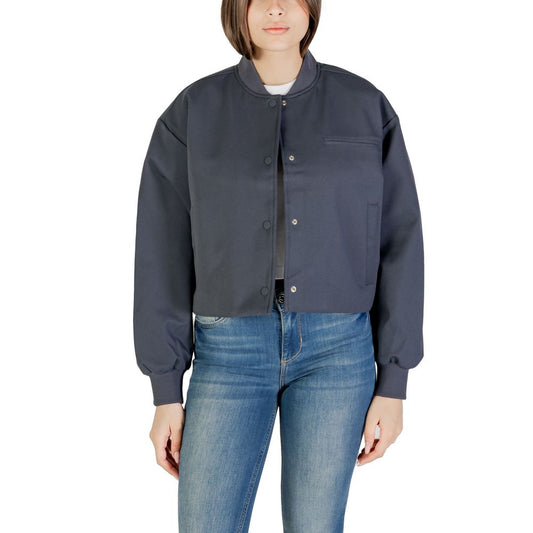 Calvin Klein Jeans Gray Recycled Polyester Bomber 1728,71956299936,Bombers - Jackets & Coats - Clothing,Calvin Klein Jeans,Clothing,Gray,IT40|S,Jackets & Coats - Clothing,New with tags,Women