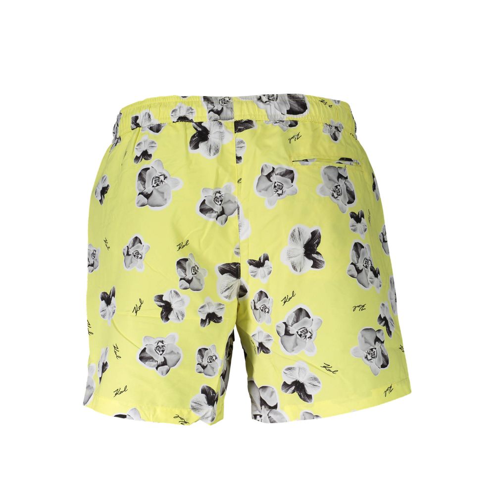 Karl Lagerfeld Yellow Polyester Men's Swim Boxer