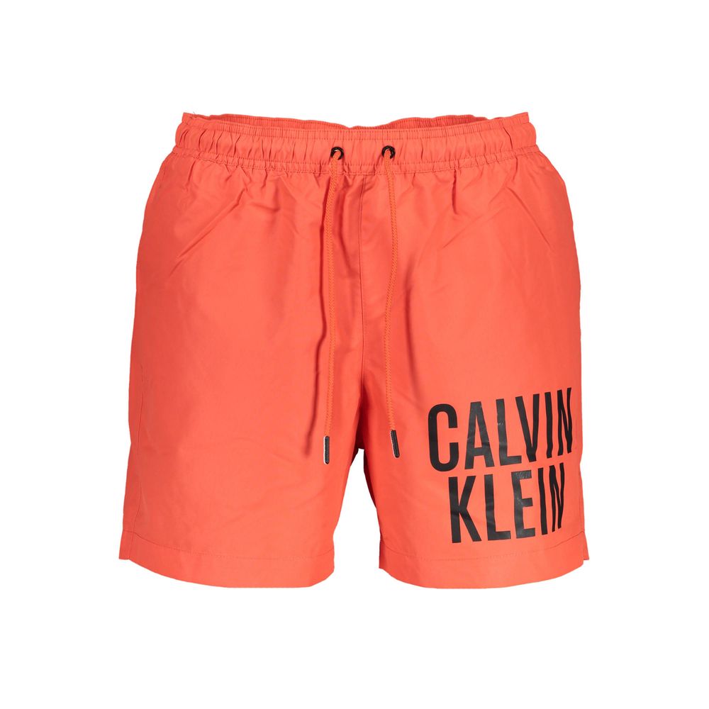 Calvin Klein Red Recycled Polyester Men Swim Boxer