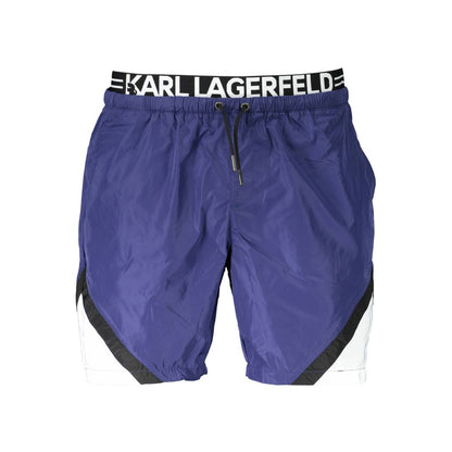 Karl Lagerfeld Blu Polyester Men Swim Boxer