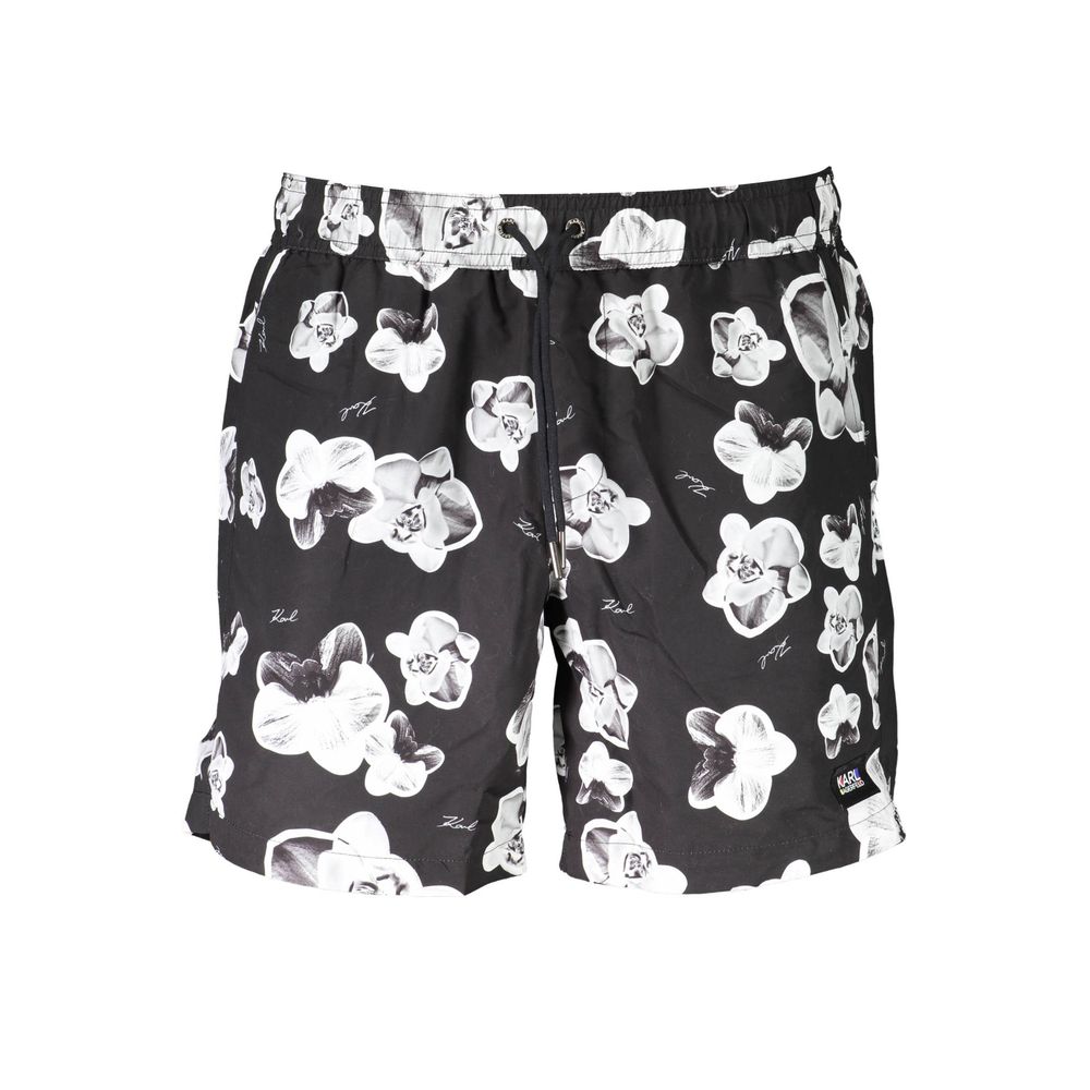 Karl Lagerfeld Nero Polyester Men's Swim Boxer