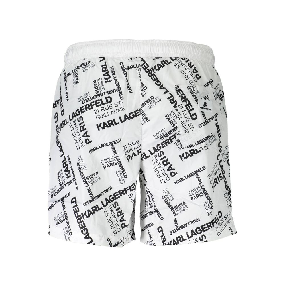 Karl Lagerfeld Bianco Polyester Men's Swim Boxer