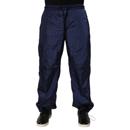 Dolce & Gabbana Blue Nylon Straight Jogger Sweatpants Pants Dolce & Gabbana