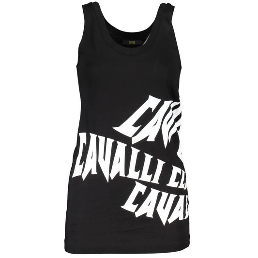 Cavalli Class Black Cotton Women Tank Top 1728,67403481248,Black,Cavalli Class,Clothing,L,M,New with tags,S,T-Shirts - Clothing,Tank Tops - T-Shirts - Clothing,Women,XS