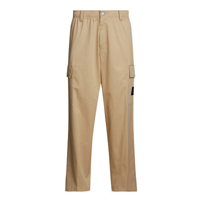Calvin Klein Jeans Beige Recycled Cotton Casual Pants
