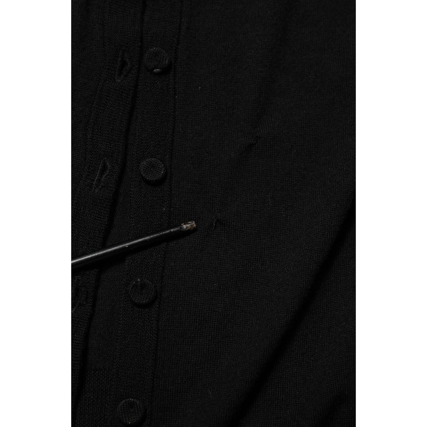 Dolce & Gabbana Black Virgin Wool Buttoned Cardigan Sweater