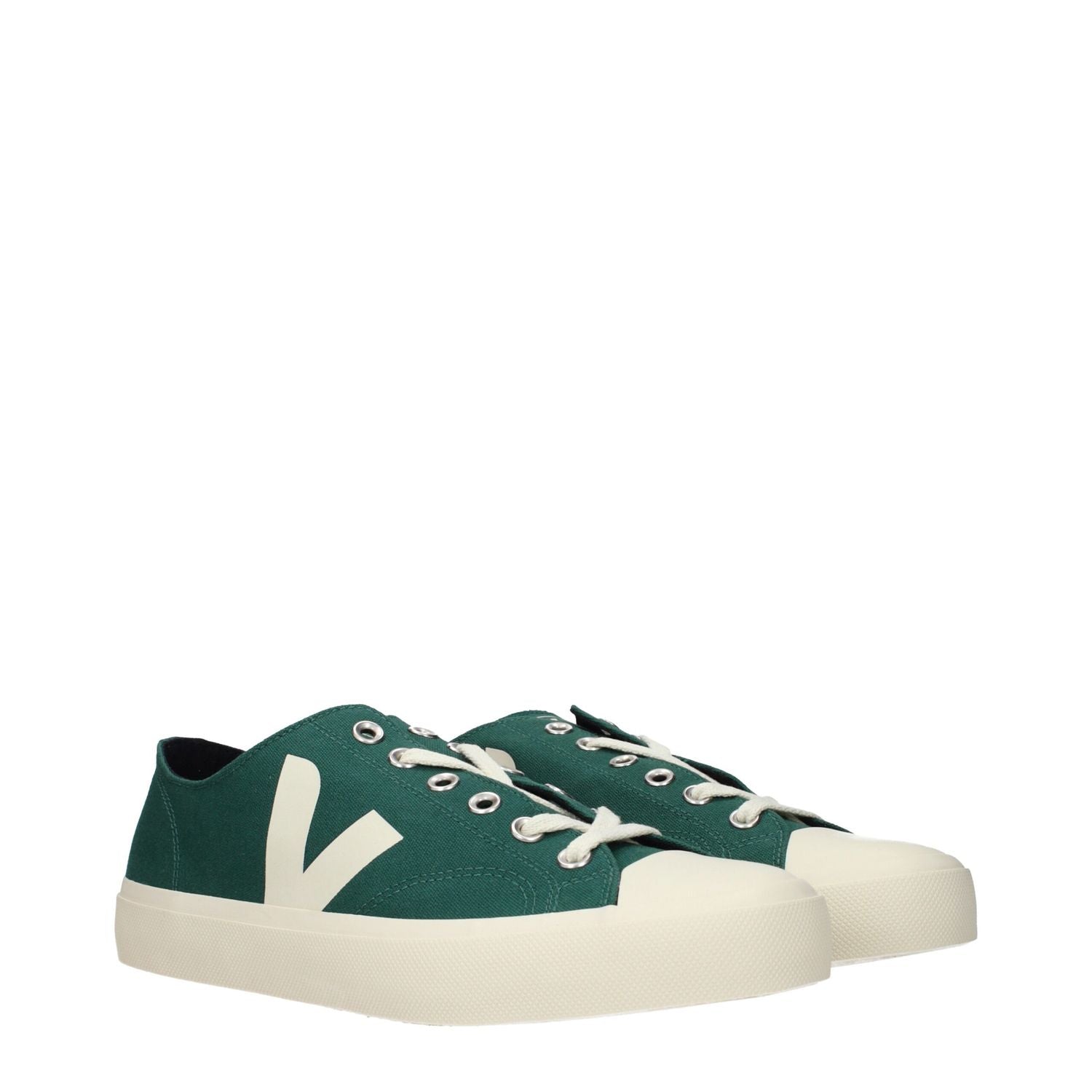 Veja Green Fabric Low Top Sneakers