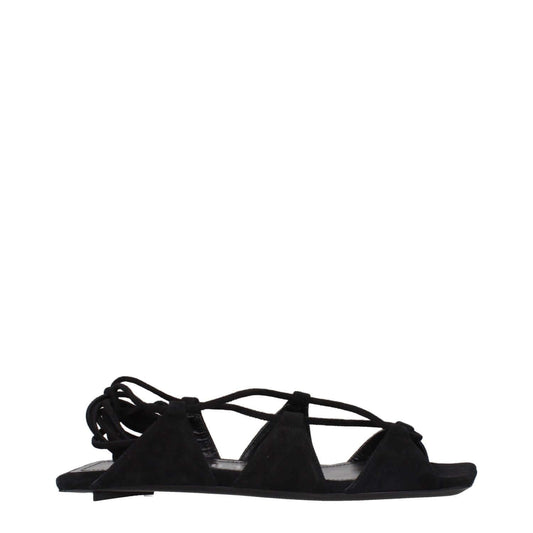 The Attico Black Leather Flat Sandals 1728,75667636384,Black,EU36/US6,Flat - Sandals - Shoes,New with tags,Sandals - Shoes,Shoes,The Attico,Women