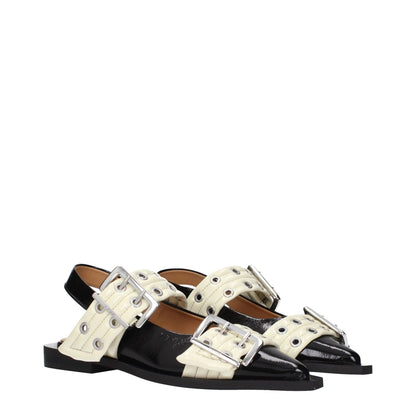 Ganni Black Polyethylene Flat Sandals