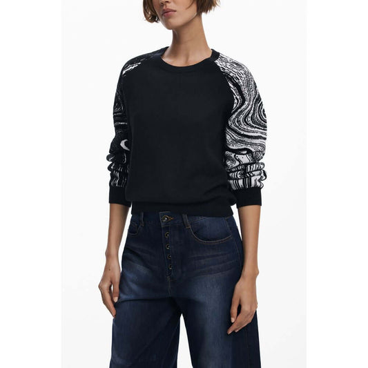 Desigual Black Polyester Women Sweater 1728,67403481248,Black,Clothing,Desigual,L,M,New with tags,S,Sweaters - Clothing,Sweatshirts - Sweaters - Clothing,Women,XL,XS