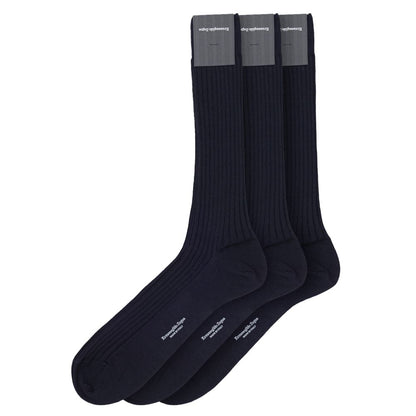 ZEGNA Navy Blue Wool Socks