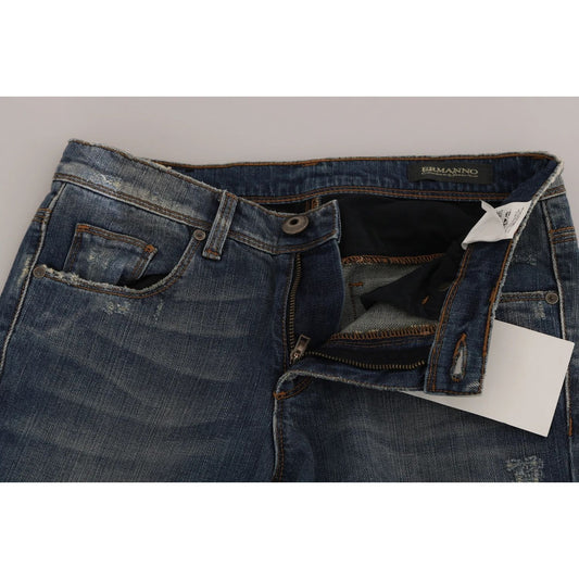 Ermanno Scervino Blue Washed Boot Cut Casual Denim Pants Jeans