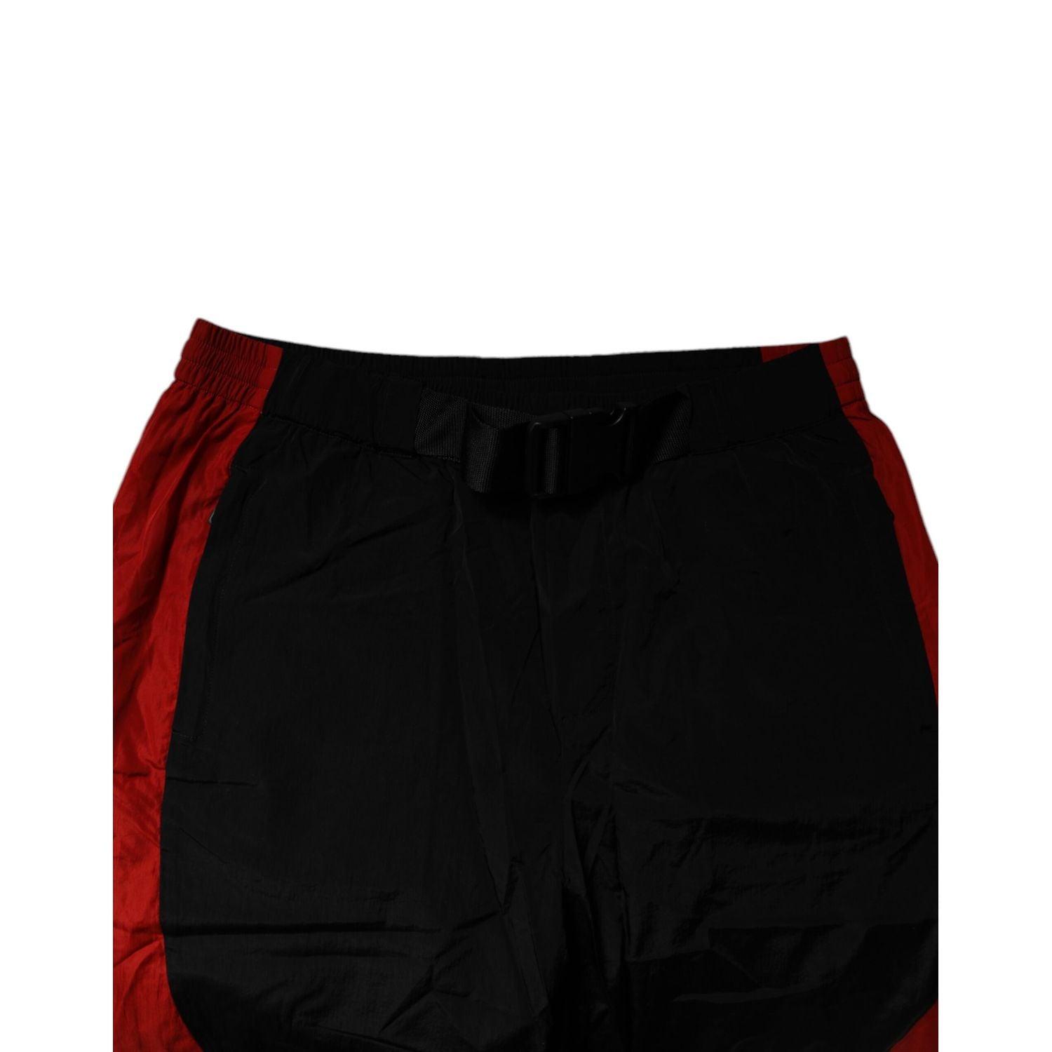 Dolce & Gabbana Black Red Leopard Print Nylon Jogger Pants