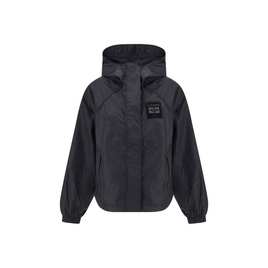 Ganni Black Nylon Shell Jacket 1728,72470364320,Black,Clothing,Ganni,Jackets & Coats - Clothing,L/XL,New with tags,S-M,Shell Jackets - Jackets & Coats - Clothing,Women