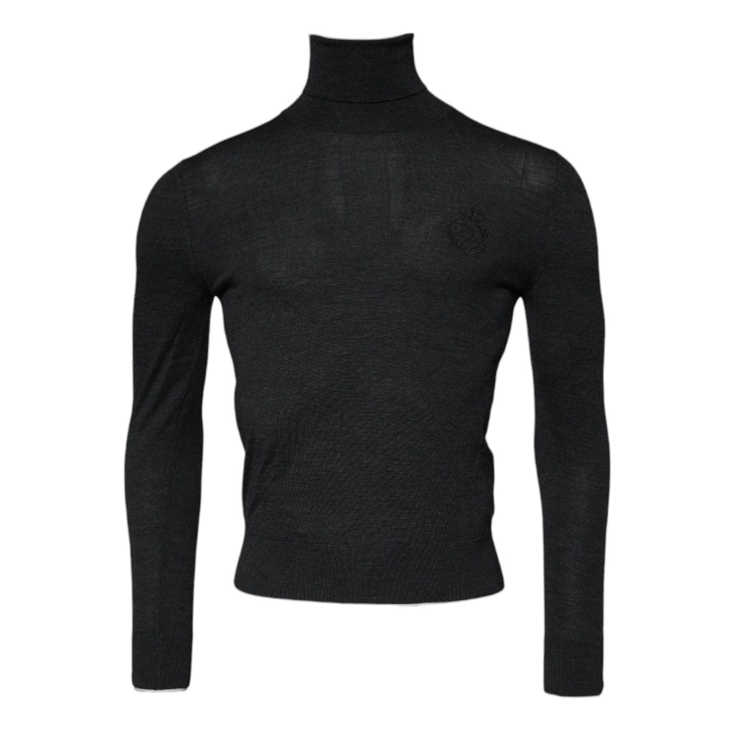 Dolce & Gabbana Black Wool Turtle Neck Men Pullover Sweater