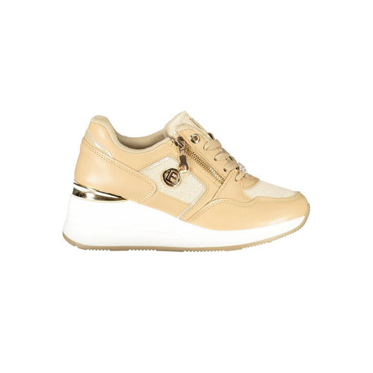 Laura Biagiotti Beige Polyester Women Sneaker 1728,67403481248,Athletic - Sneakers - Shoes,Beige,EU38/US8,EU39/US9,EU40/US10,EU41/US11,Laura Biagiotti,New with tags,Shoes,Sneakers - Shoes,Women