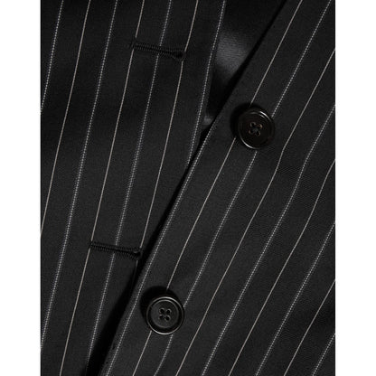 Dolce & Gabbana Black Stripes MARTINI 1 Button Suit Blazer