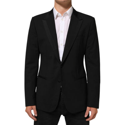 Dolce & Gabbana Black Wool 2 Buttons Suit Men Jacket Blazer