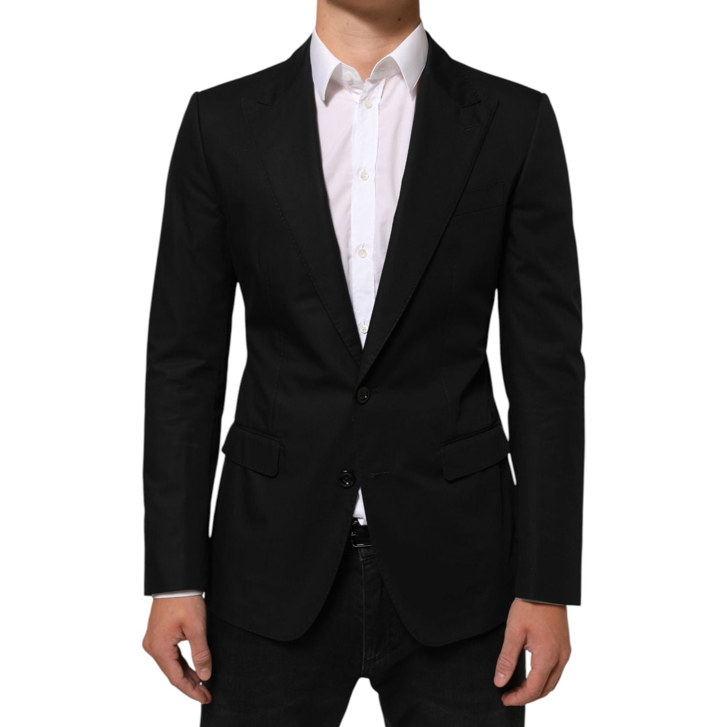 Dolce & Gabbana Black Wool 2 Buttons Suit Men Jacket Blazer