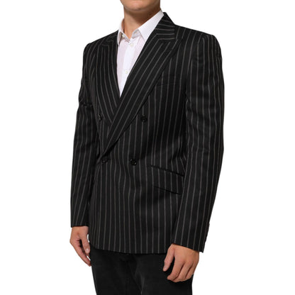 Dolce & Gabbana Black Stripes SICILIA 1 Button Suit Blazer