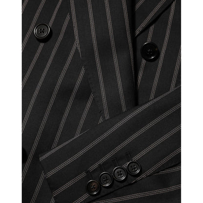 Dolce & Gabbana Black Stripes SICILIA 1 Button Suit Blazer