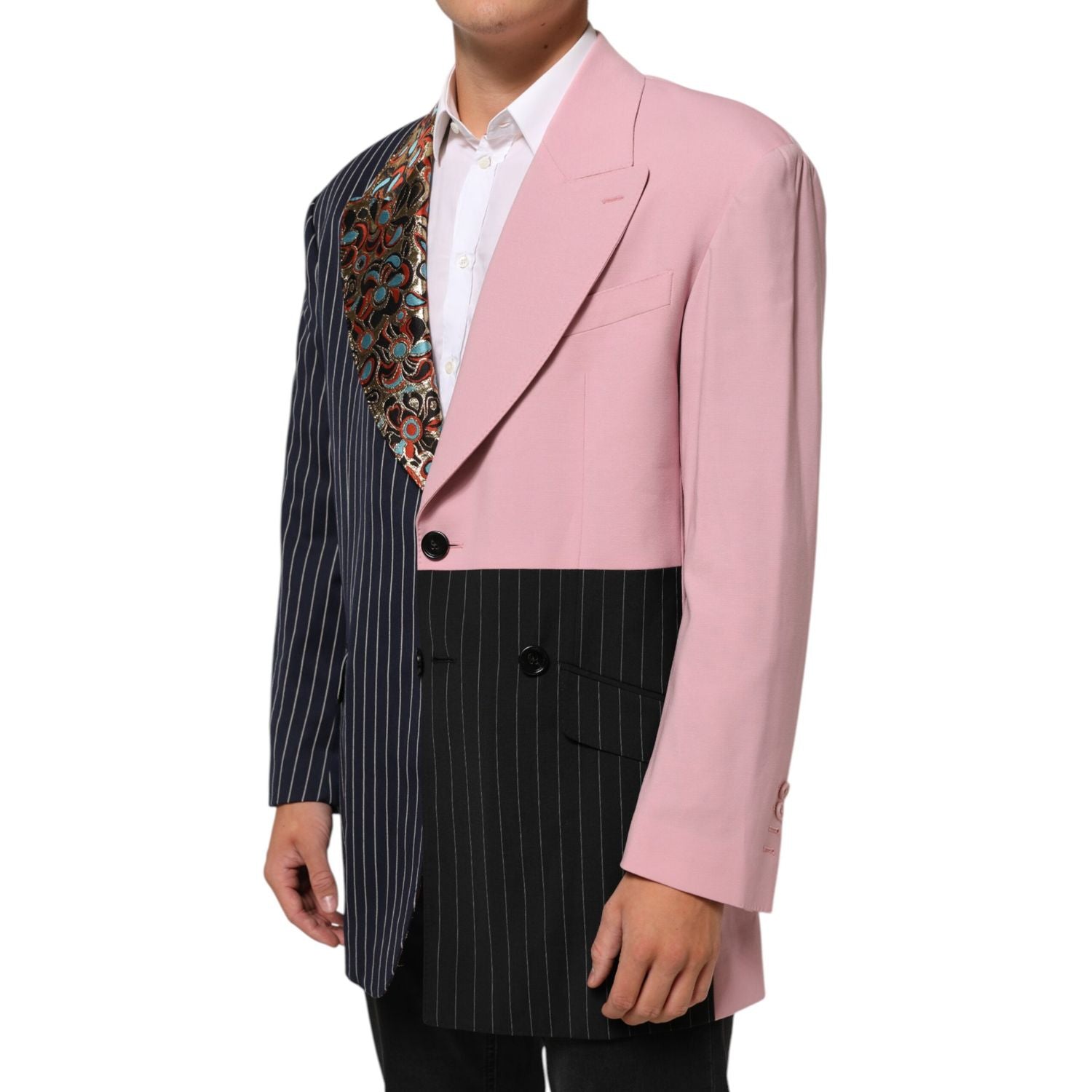 Dolce & Gabbana Multicolor Patchwork Single Breasted Jacket Blazer