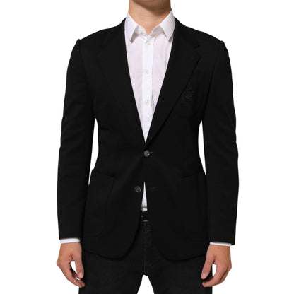 Dolce & Gabbana Black Viscose 2 Buttons Suit Jacket Blazer