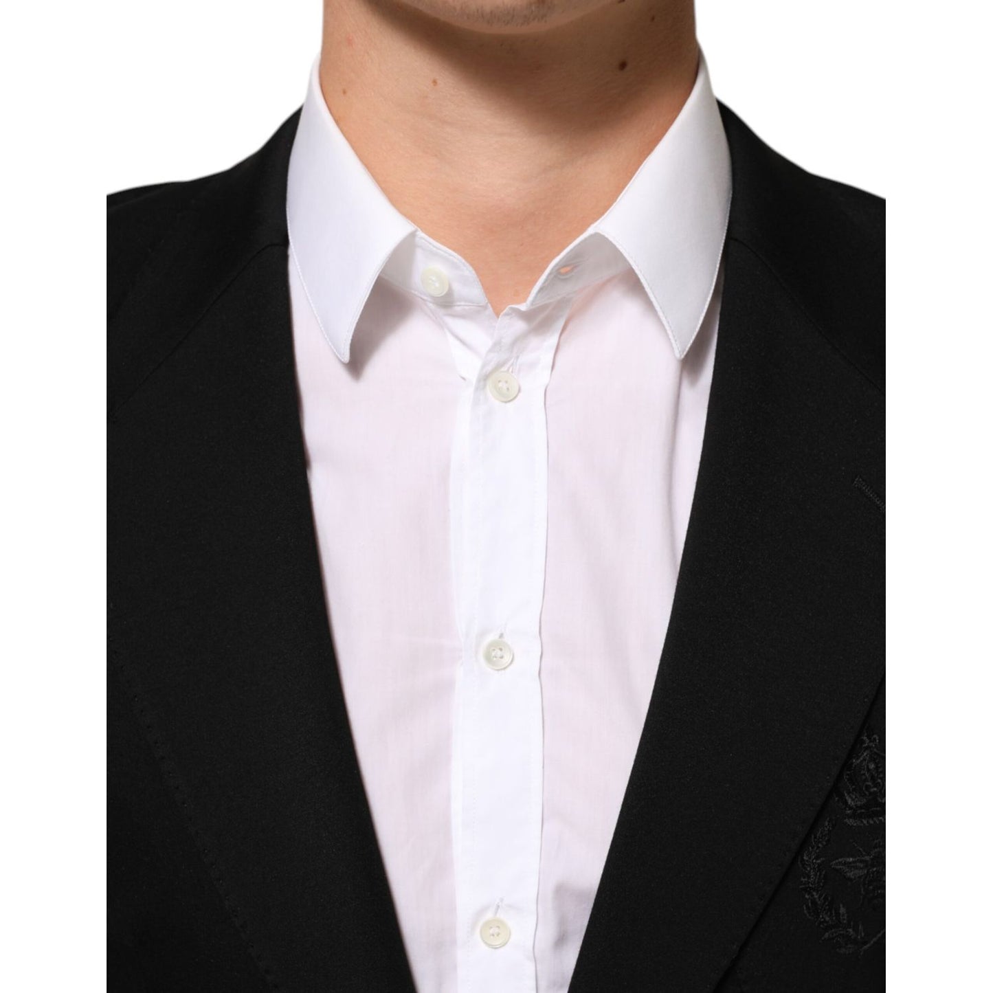 Dolce & Gabbana Black Viscose 2 Buttons Suit Jacket Blazer