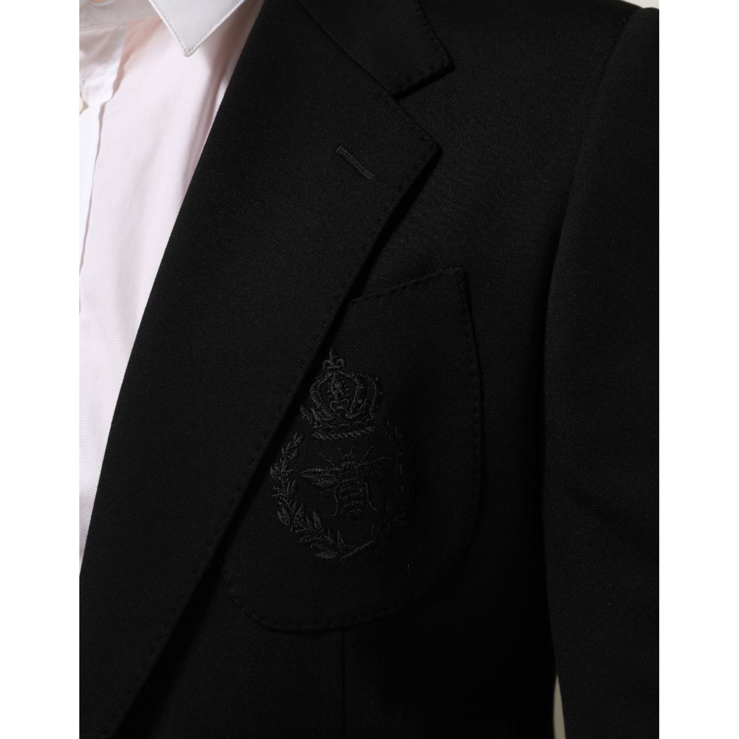 Dolce & Gabbana Black Viscose 2 Buttons Suit Jacket Blazer
